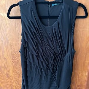 Lauren by Ralph Lauren, Black ruched tank top